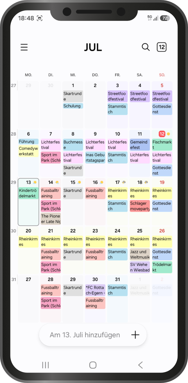 Eventfalcon-Termine automatisch im persönlichen Kalender